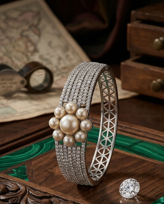 Aurora Pearl Blossom Bangle: The Ultimate Statement Piece