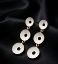 Ribbed Shell Tiered Drop Earrings