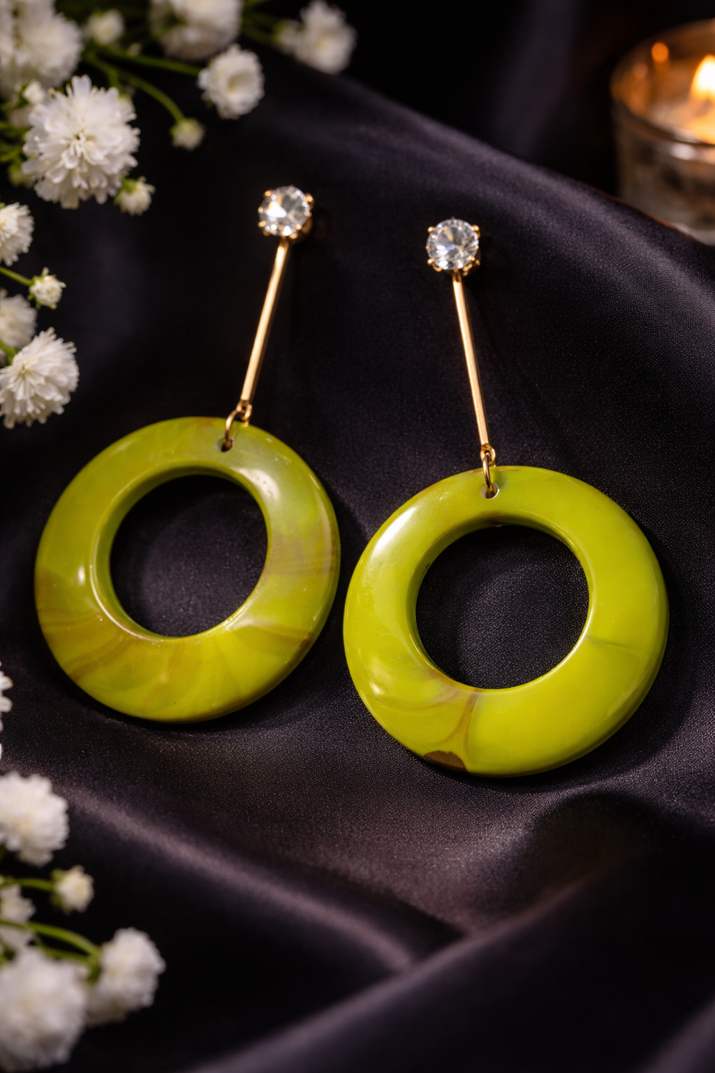 2-in-1 Radiant Halo Drop Earrings – Detachable High-Gloss Hoops