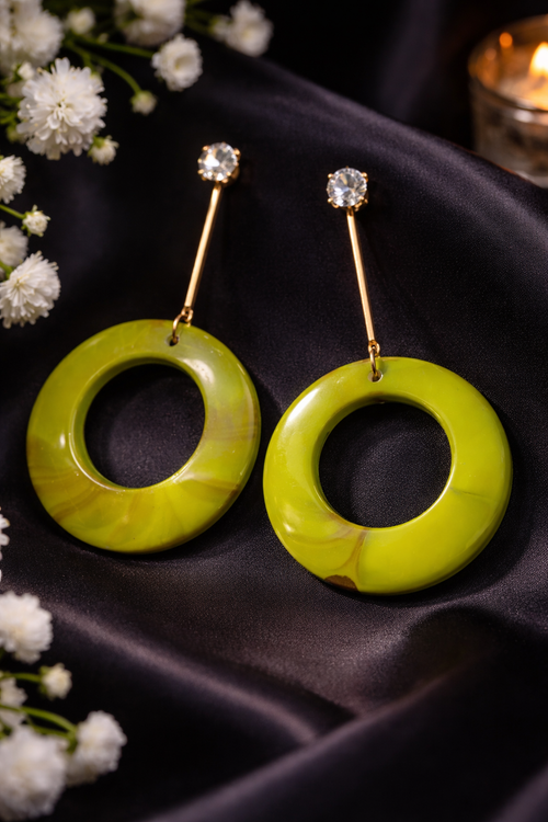2-in-1 Radiant Halo Drop Earrings – Detachable High-Gloss Hoops