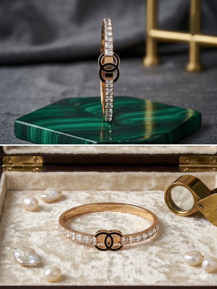 Iconic Double-C Logo Bangle – High-Fashion Aesthetic