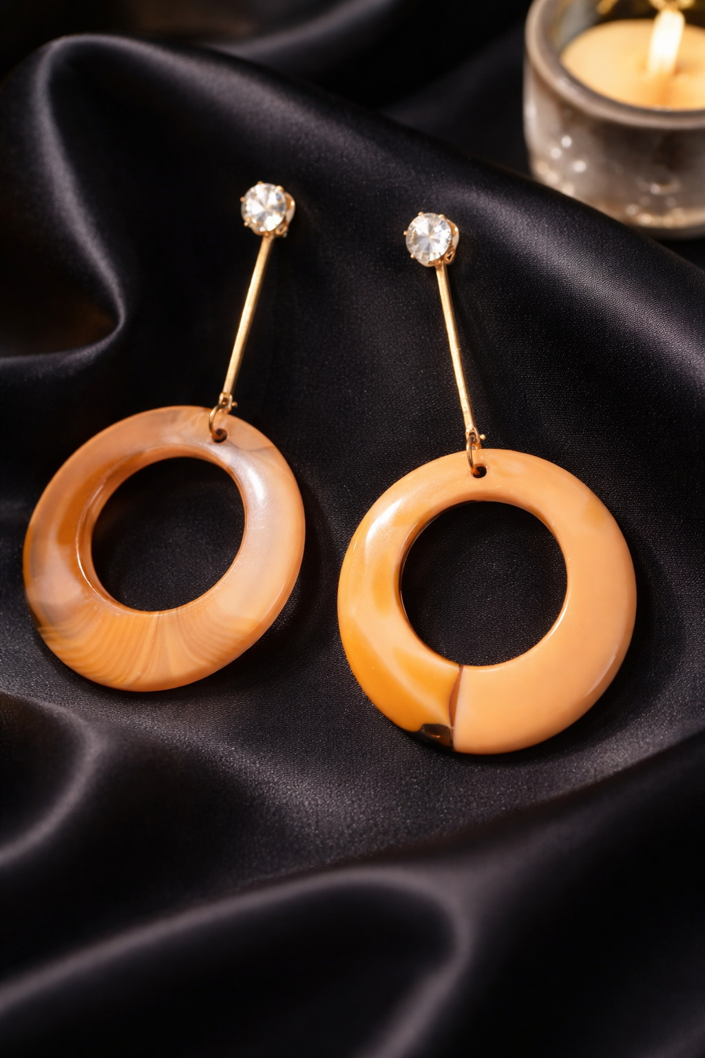 2-in-1 Radiant Halo Drop Earrings – Detachable High-Gloss Hoops